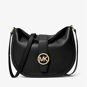 Michael Kors Black Faux Leather Hobo Bag
